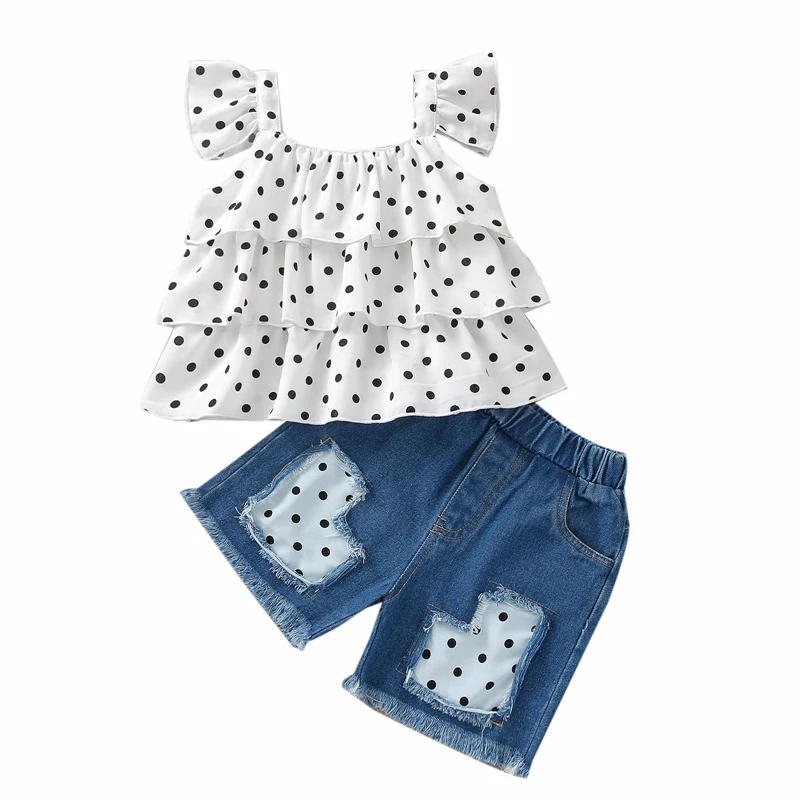 Girls Casual Two-piece Clothes Set White Square Collar Fly Sleeves Tops and Blue Shorts Girls Denim Shorts Girl Clothing Hotsale
Girls Casual Two-piece Clothes Set White Square Collar Fly Sleeves Tops and Blue Shorts Girls Denim Shorts Girl Clothing Hotsale