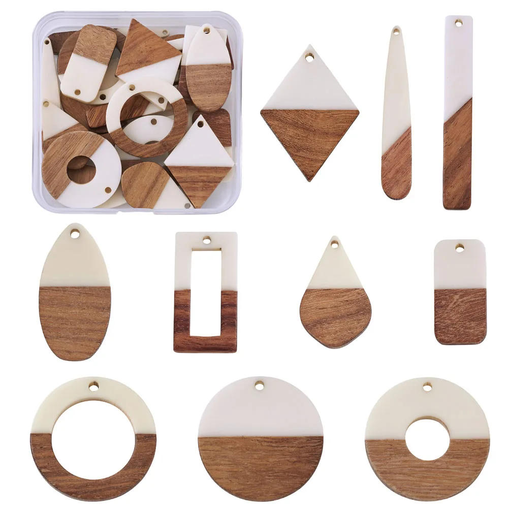 20pcs/box Resin Wood Pendants Geometric Pendant Wooden Charms For DIY Necklace Earring Jewelry Making Accessories 
20pcs/box Resin Wood Pendants Geometric Pendant Wooden Charms For DIY Necklace Earring Jewelry Making Accessories