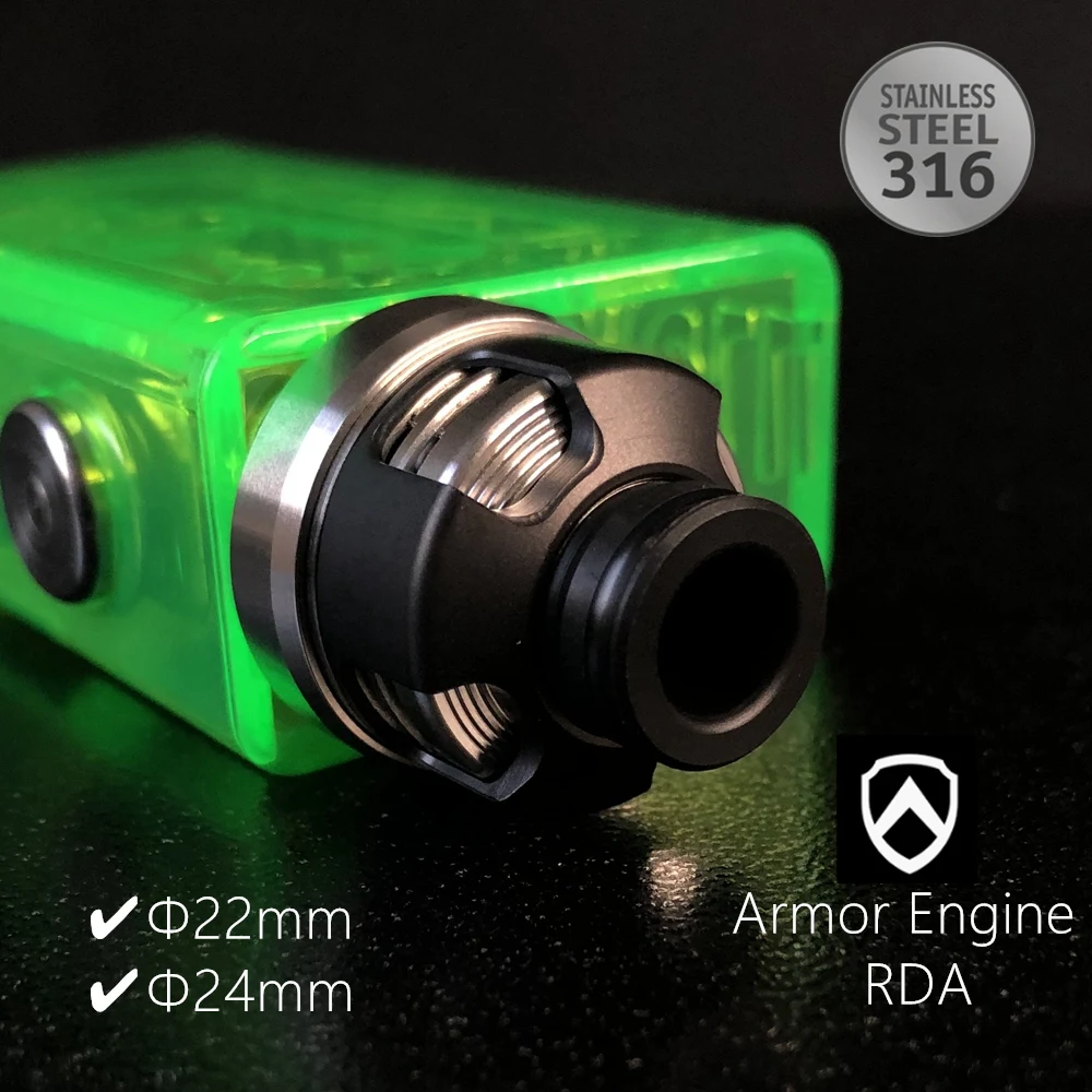 Vape Armor Engine flavor RDA Atomizer Single Coil RDA MTL 22mm 24mm Le Dripper Rebuilding Dripping Tank 510 squonk BF PIN
Vape Armor Engine flavor RDA Atomizer Single Coil RDA MTL 22mm 24mm Le Dripper Rebuilding Dripping Tank 510 squonk BF PIN