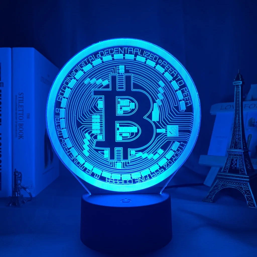 Acrylic Led Night Light Bitcoin for Room Decorative Nightlight Touch Sensor 7 Color Changing Battery Powered Table Night Lamp 3d
Acrylic Led Night Light Bitcoin for Room Decorative Nightlight Touch Sensor 7 Color Changing Battery Powered Table Night Lamp 3d