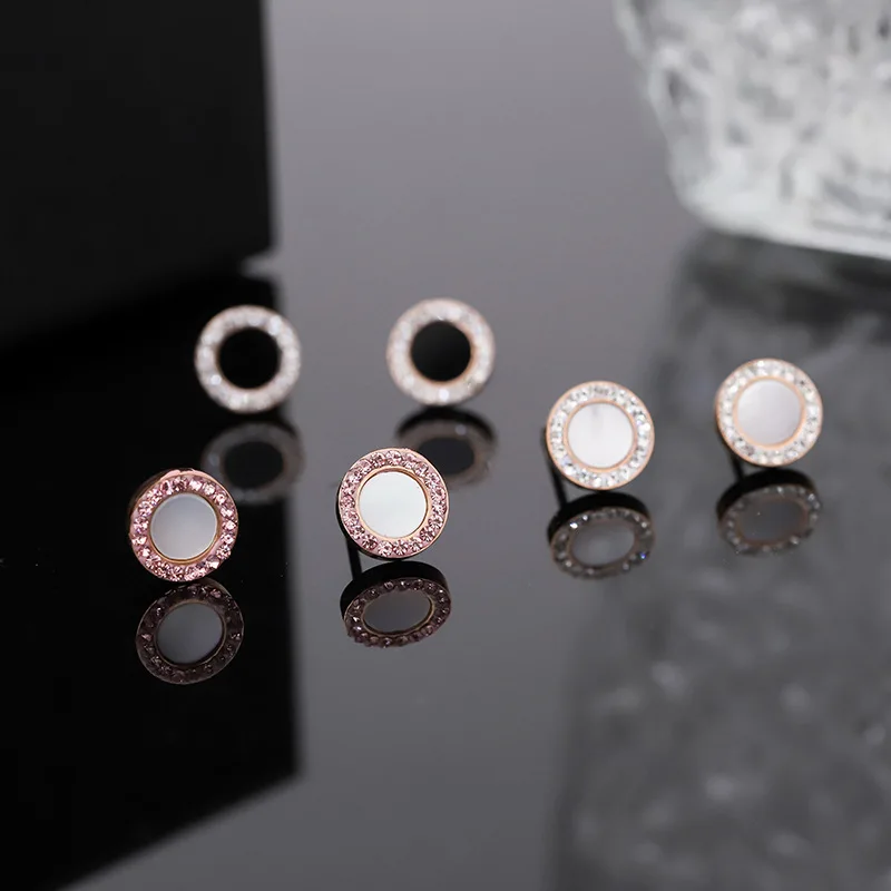 Korean Fashion Titanium Steel Does Not Fade Jewelry Temperament Exquisite Rhinestones Round Stud Earrings Women's Accessories
Korean Fashion Titanium Steel Does Not Fade Jewelry Temperament Exquisite Rhinestones Round Stud Earrings Women's Accessories