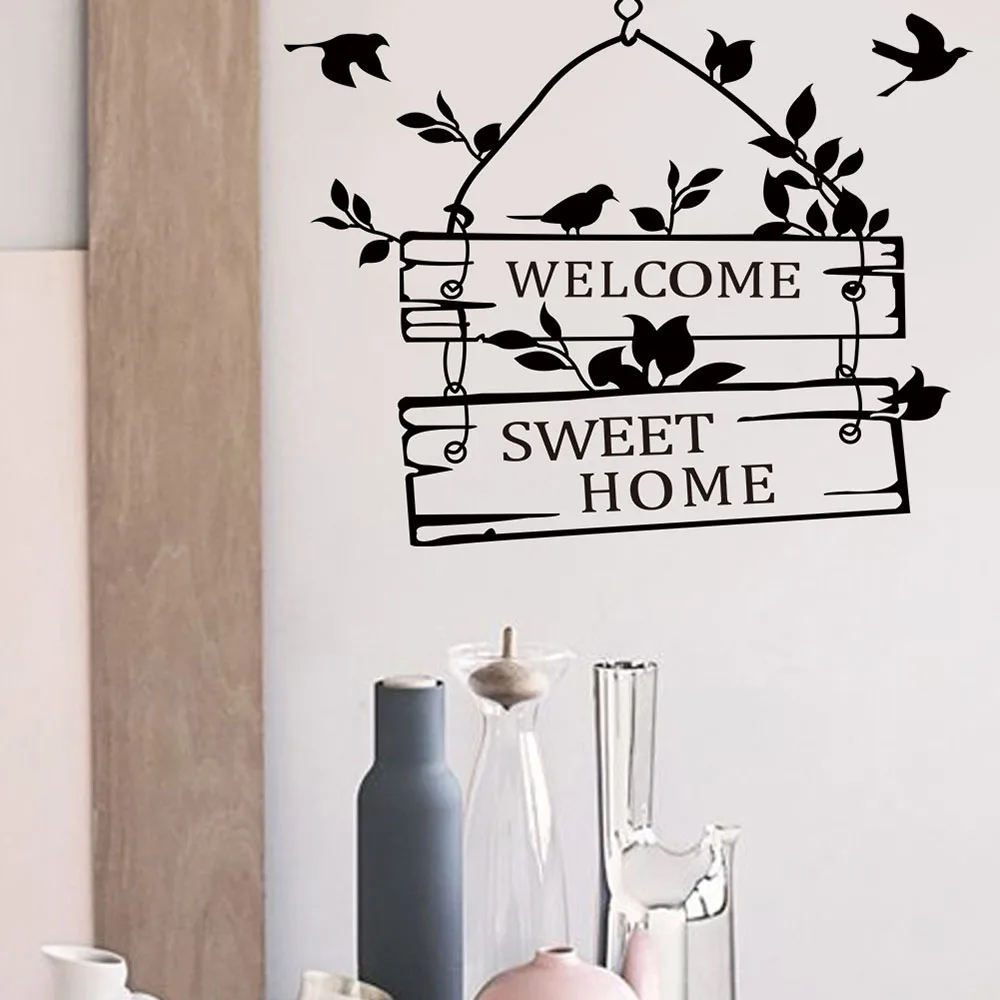 Creative Welcome Sweet Home Wall Sticker Removable Vinyl Bird Letter Pattern Living Room Bedroom Art Mural Decals Home Decor
Creative Welcome Sweet Home Wall Sticker Removable Vinyl Bird Letter Pattern Living Room Bedroom Art Mural Decals Home Decor