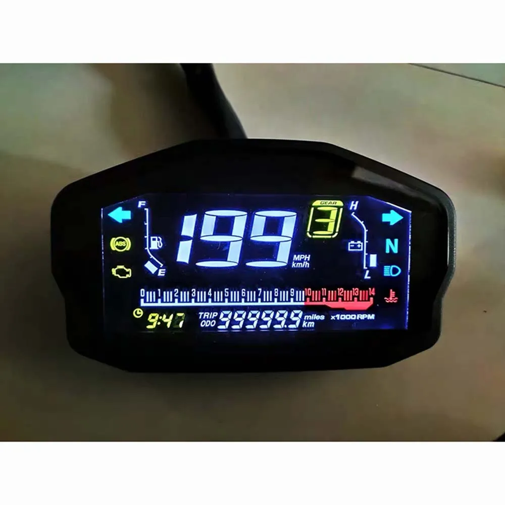 14000RMP Universal Motorcycle Digital LCD Speedometer Gauges Odometer Tachometer Water Temperature Trip Meter Oil Gauge
14000RMP Universal Motorcycle Digital LCD Speedometer Gauges Odometer Tachometer Water Temperature Trip Meter Oil Gauge
