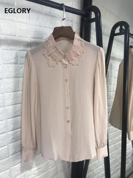 Tops Fashion Blouses Shirt 2020 Spring Summer Pink Blue Shirt Women Peter Pan Collar Beading Deco Long Sleeve Silk Shirts Ladies
Tops Fashion Blouses Shirt 2020 Spring Summer Pink Blue Shirt Women Peter Pan Collar Beading Deco Long Sleeve Silk Shirts Ladies