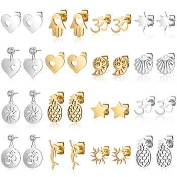 Love Heart Dog Paw Dangle Earring Wholesale Women Stainless Steel Pineapple OM Hamsa Hand Sun Angel Star Earrings Dropshipping
Love Heart Dog Paw Dangle Earring Wholesale Women Stainless Steel Pineapple OM Hamsa Hand Sun Angel Star Earrings Dropshipping