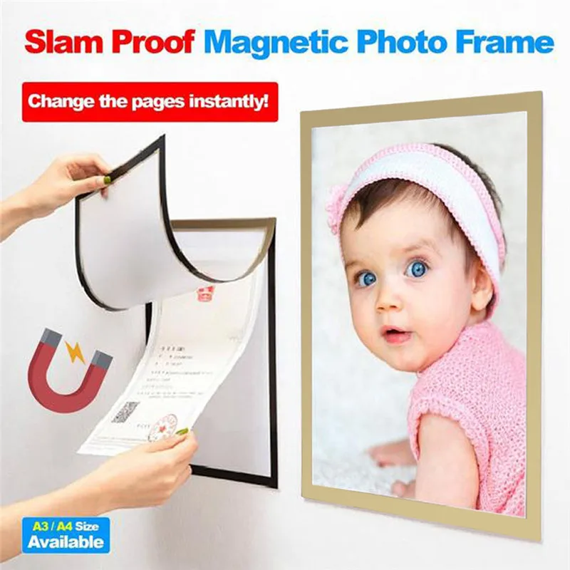 Slam Proof Magnetic Photo Frame Magnetic Picture Frame Refrigerator Wall Decor Anti-collision magnetic photo frame A1
Slam Proof Magnetic Photo Frame Magnetic Picture Frame Refrigerator Wall Decor Anti-collision magnetic photo frame A1
