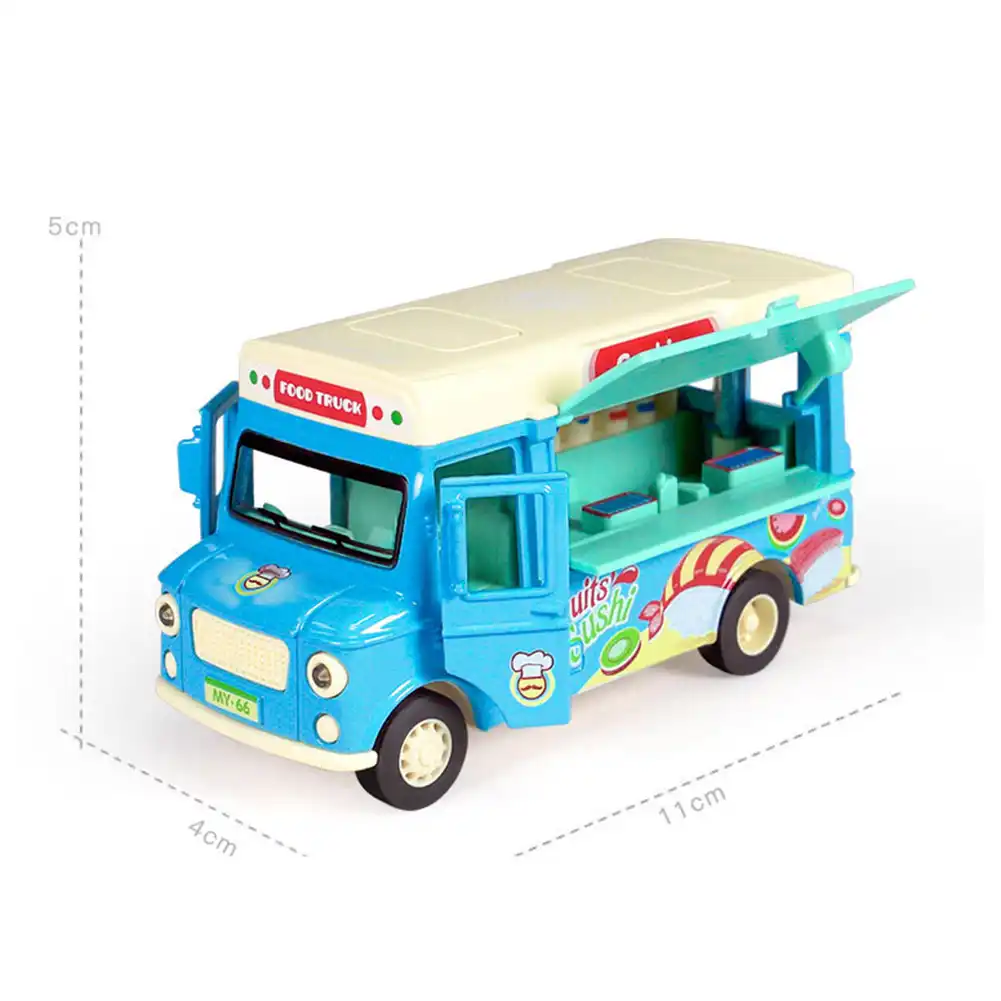 diecast dining car pull back sensor model with sound led pretend