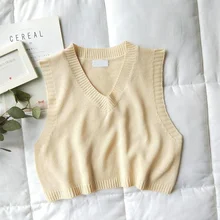 V-Neck Knitted Vest Women 2021 New Spring Autumn Sweater Vests Short Female Casual Sleeveless Twist Knit Pullovers latest
V-Neck Knitted Vest Women 2021 New Spring Autumn Sweater Vests Short Female Casual Sleeveless Twist Knit Pullovers latest