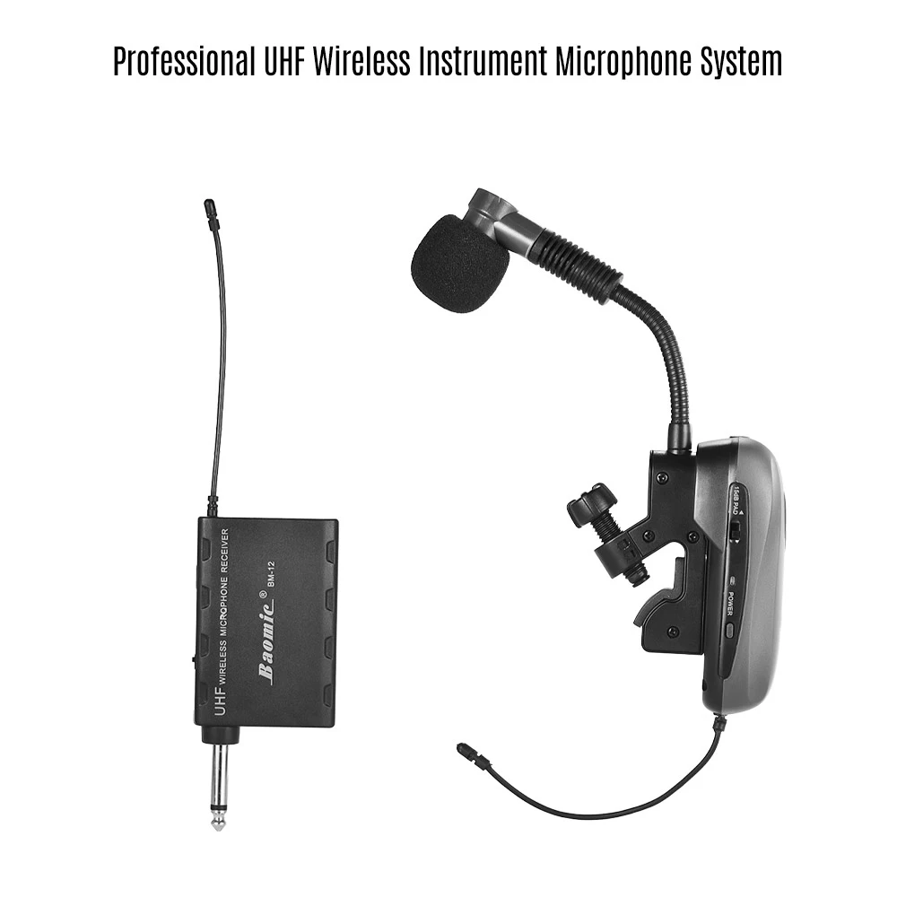 Professional UHF Wireless Instrument Microphone System Receiver & Transmitter 790-820MHz 16 Channels for Sax Saxophone Trumbone
Professional UHF Wireless Instrument Microphone System Receiver & Transmitter 790-820MHz 16 Channels for Sax Saxophone Trumbone