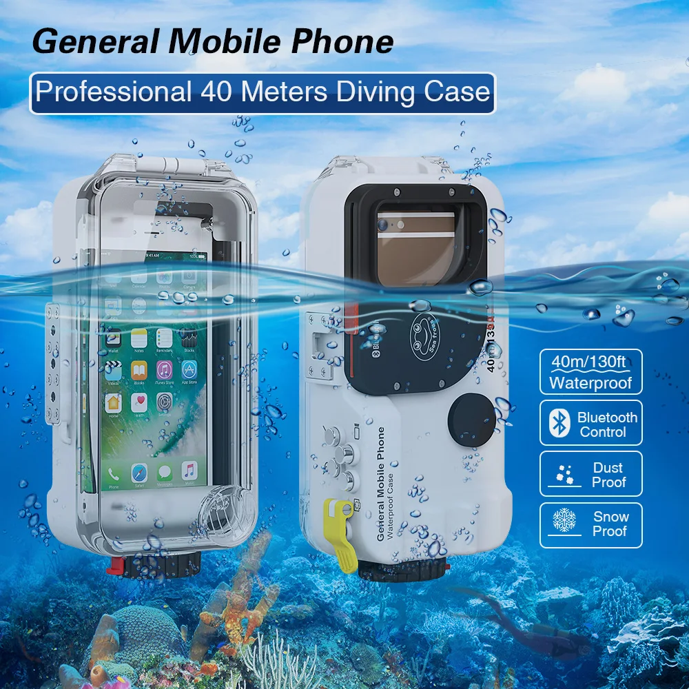 Bluetooth Diving phone Case For General Mobile Phone Waterproof Phone Housing Protective Cover For Iphone HuaWei Sumsung 1pc
Bluetooth Diving phone Case For General Mobile Phone Waterproof Phone Housing Protective Cover For Iphone HuaWei Sumsung 1pc