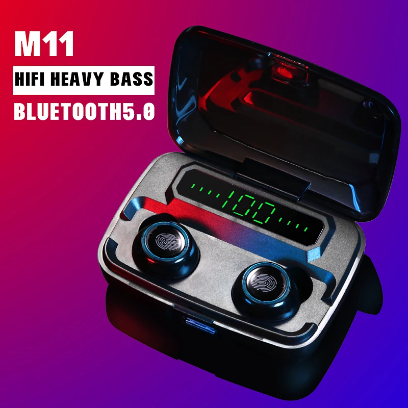 TWS Series M11 Wireless Touch Control Bluetooth 5.0 Earphone HiFi Waterproof Headset Sports Earbuds with Power Bank for Phone
TWS Series M11 Wireless Touch Control Bluetooth 5.0 Earphone HiFi Waterproof Headset Sports Earbuds with Power Bank for Phone