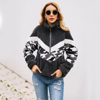 Women Autumn Winter Loose Casual Sweatshirt Camouflage Print Matching High Collar Zipper Long Sleeve Warm Pullover bluzy damskie
Women Autumn Winter Loose Casual Sweatshirt Camouflage Print Matching High Collar Zipper Long Sleeve Warm Pullover bluzy damskie