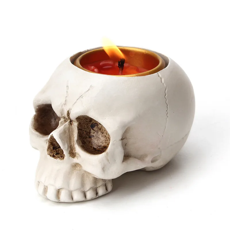 Винтажный чайный светильник с черепом подсвечники подсвечник из смолы украшение