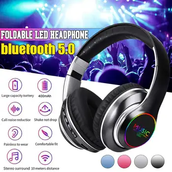 Wireless LED RGB Headphones bluetooth 5.0 Headset Foldable Stereo Headphone Gaming Earphones With Microphone For PC Mobile Phone
Wireless LED RGB Headphones bluetooth 5.0 Headset Foldable Stereo Headphone Gaming Earphones With Microphone For PC Mobile Phone