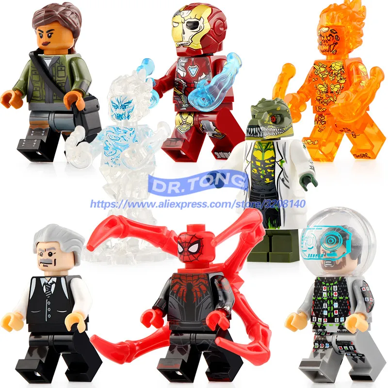 Building Blocks Spiderman Lizard Four Elementals Fire Wind Zombie Iron Man Mysterio Jonah MJ Sandman Model Toys X0268
Building Blocks Spiderman Lizard Four Elementals Fire Wind Zombie Iron Man Mysterio Jonah MJ Sandman Model Toys X0268