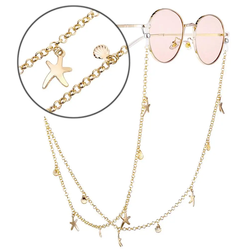 Ins Super Fire Starfish Shell Glasses Chain Hanging Neck Gold-Plated Glasses Chain Neck Strap With Accessories Eyeglass Chain
Ins Super Fire Starfish Shell Glasses Chain Hanging Neck Gold-Plated Glasses Chain Neck Strap With Accessories Eyeglass Chain