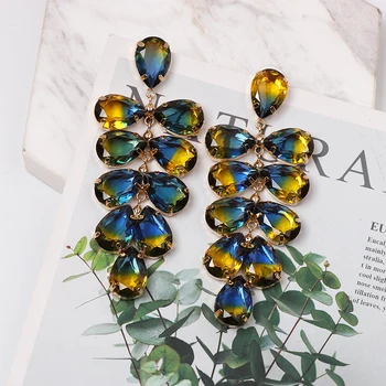 JURAN New Vintage Rhinestone Leaf Drop Earrings Statement Bohemian Large Long Handmade Bridal Wedding Dangle Brincos Jewelry
JURAN New Vintage Rhinestone Leaf Drop Earrings Statement Bohemian Large Long Handmade Bridal Wedding Dangle Brincos Jewelry