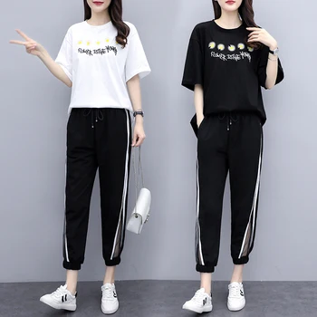 Summer Women Clothing Set Short Sleeved Flower Embroidered Top +Hollow Out Harlan Pants 2 Pcs Suit Set Woman Lounge Wear 2020
Summer Women Clothing Set Short Sleeved Flower Embroidered Top +Hollow Out Harlan Pants 2 Pcs Suit Set Woman Lounge Wear 2020