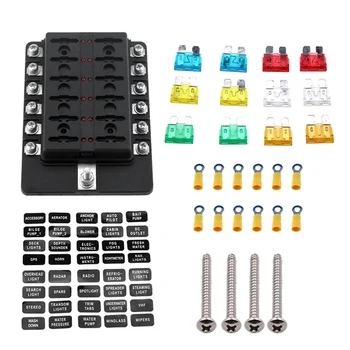Hot 12 Way Blade Fuse Box Holder Fuse Blocks with Red LED Indicator 10Pcs Terminals for Car Boat Marine Caravan Truck 12V 24V
Hot 12 Way Blade Fuse Box Holder Fuse Blocks with Red LED Indicator 10Pcs Terminals for Car Boat Marine Caravan Truck 12V 24V