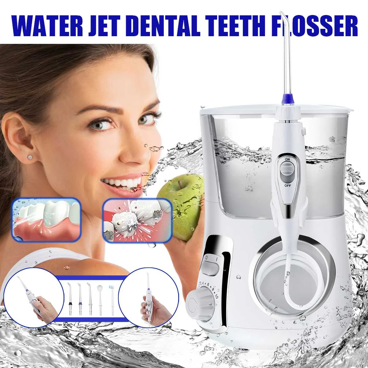 600ml Water Dental Flosser Electric Oral Irrigator 10 Pressure Floss Massage Care Water Toothbrush Dental SPA with 5pcs Tips
600ml Water Dental Flosser Electric Oral Irrigator 10 Pressure Floss Massage Care Water Toothbrush Dental SPA with 5pcs Tips