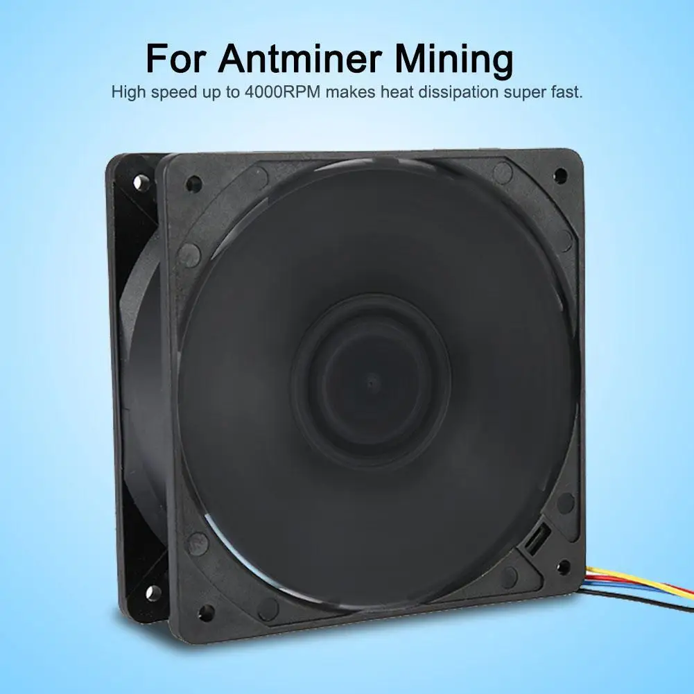 12V 1.6A 4000RPM Miner Cooling Fan 151.85CFM 4-Pin Connector Brushless Replacement Air Cooler for Antminer Mining
12V 1.6A 4000RPM Miner Cooling Fan 151.85CFM 4-Pin Connector Brushless Replacement Air Cooler for Antminer Mining