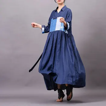 Spring and Summer 2020 New Japanese V-neck Splicing Embroidered Cotton Line Long Maxi Dresses Robes Loose Female Casual Dresses
Spring and Summer 2020 New Japanese V-neck Splicing Embroidered Cotton Line Long Maxi Dresses Robes Loose Female Casual Dresses