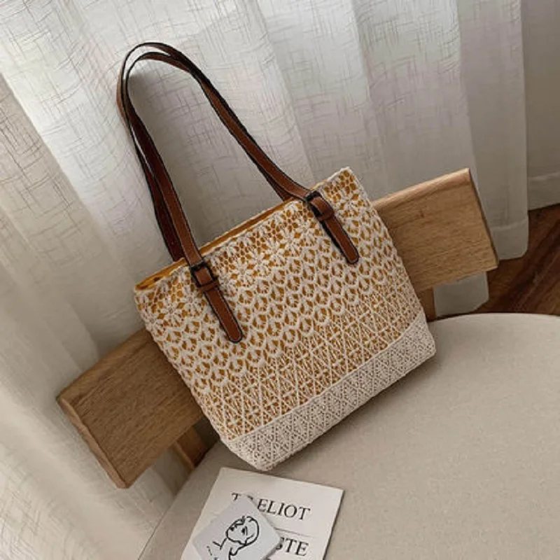 Shoulder bag female 2020 summer new tote large capacity wild lace portable canvas bag
Shoulder bag female 2020 summer new tote large capacity wild lace portable canvas bag