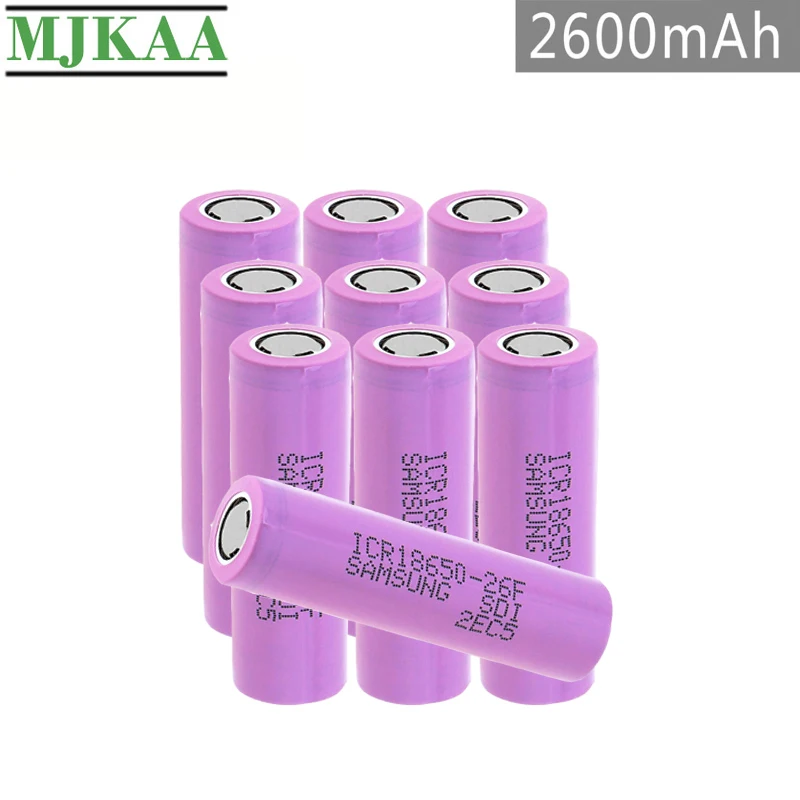 2020 MJKAA 10PCS 18650 ICR18650-26F 2600mAh 3.7V Lithium Rechargeable Battery for Flashlight Li-ion Batteries with Flat Top
2020 MJKAA 10PCS 18650 ICR18650-26F 2600mAh 3.7V Lithium Rechargeable Battery for Flashlight Li-ion Batteries with Flat Top