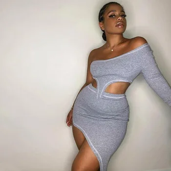 Ribbed Two Piece Set Women Asymmetry Matching Set Sexy One Shoulder Crop Top And Skirt Two Piece Outfits
Ribbed Two Piece Set Women Asymmetry Matching Set Sexy One Shoulder Crop Top And Skirt Two Piece Outfits