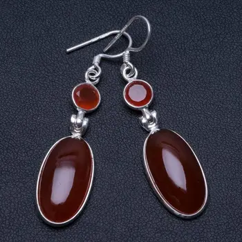 Natural Carnelian Unique Punk Style 925 Sterling Silver Earrings 2" P2410
Natural Carnelian Unique Punk Style 925 Sterling Silver Earrings 2" P2410