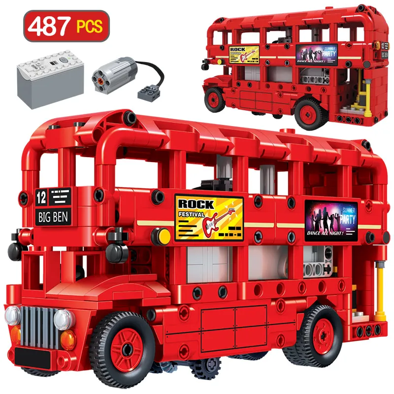487pcs Technology City Double Layer London Red Car Building Blocks Legoingly Technic Electric Traffic Bus Bricks Toys for Boys
487pcs Technology City Double Layer London Red Car Building Blocks Legoingly Technic Electric Traffic Bus Bricks Toys for Boys