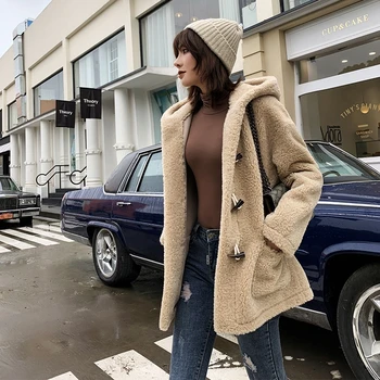 Granular velvet quality female short hooded long-haired coat coat loose comfortable full-sleeved cardigan women's new wool coat 
Granular velvet quality female short hooded long-haired coat coat loose comfortable full-sleeved cardigan women's new wool coat