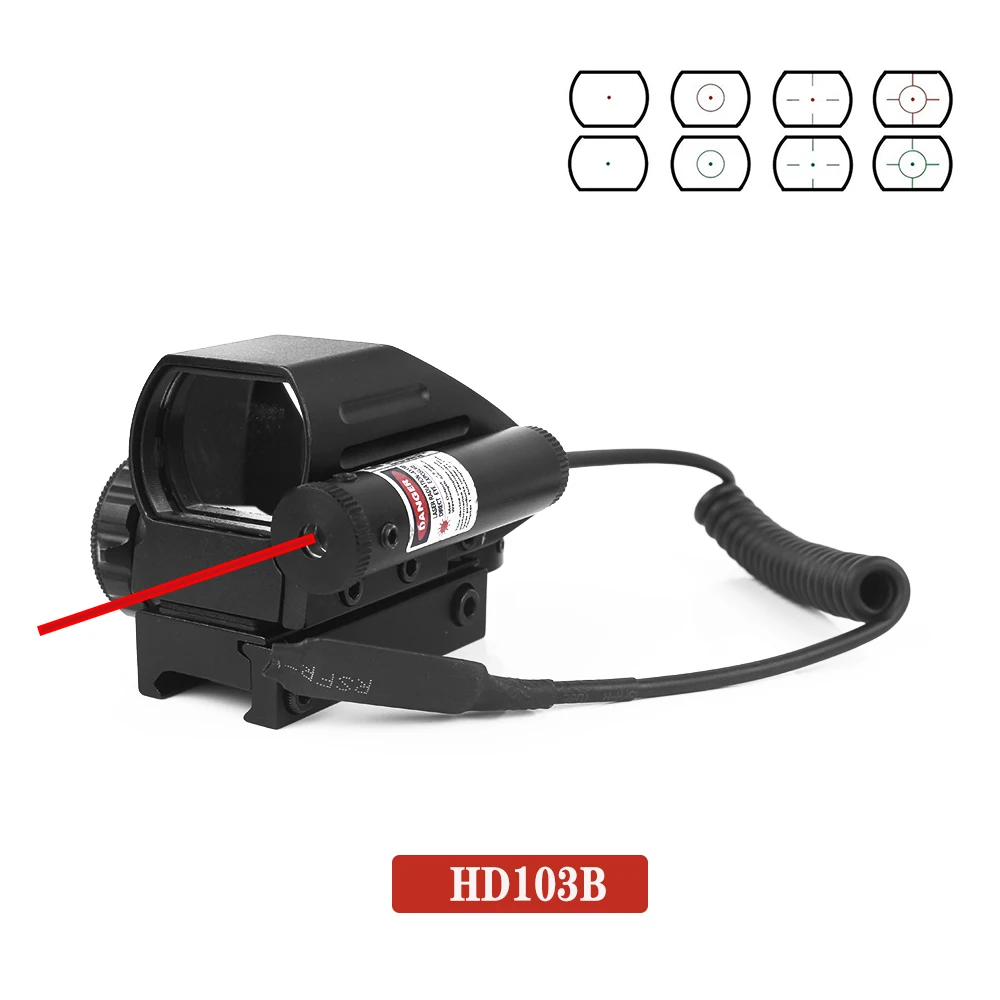 Robin Hunting HD103B Optical Scopes 4 Reticle Holographic Reflex Sight Red Green Dot Rifle Scope 11/20MM Rail Mount Rifle Scope
Robin Hunting HD103B Optical Scopes 4 Reticle Holographic Reflex Sight Red Green Dot Rifle Scope 11/20MM Rail Mount Rifle Scope