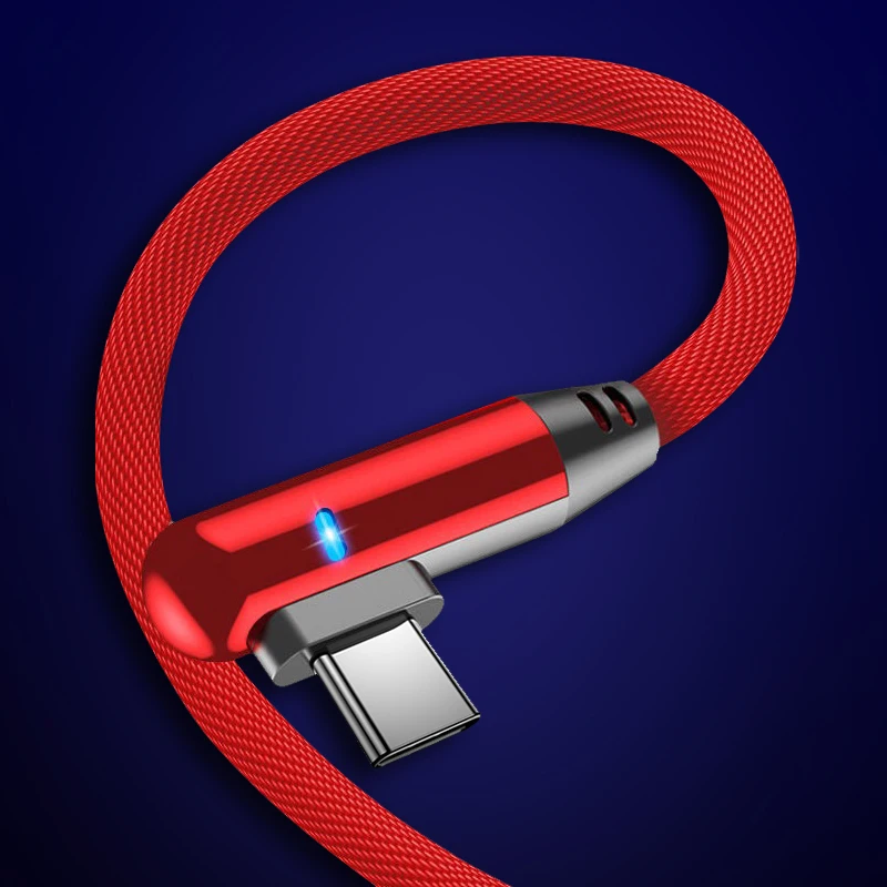 LED 90 Degree USB Type C Cable For iPhone Micro Fast Charge USB-C Cable For Xiaomi Redmi Note 7 For Samsung S10 A50 Tipe-C Wire
LED 90 Degree USB Type C Cable For iPhone Micro Fast Charge USB-C Cable For Xiaomi Redmi Note 7 For Samsung S10 A50 Tipe-C Wire