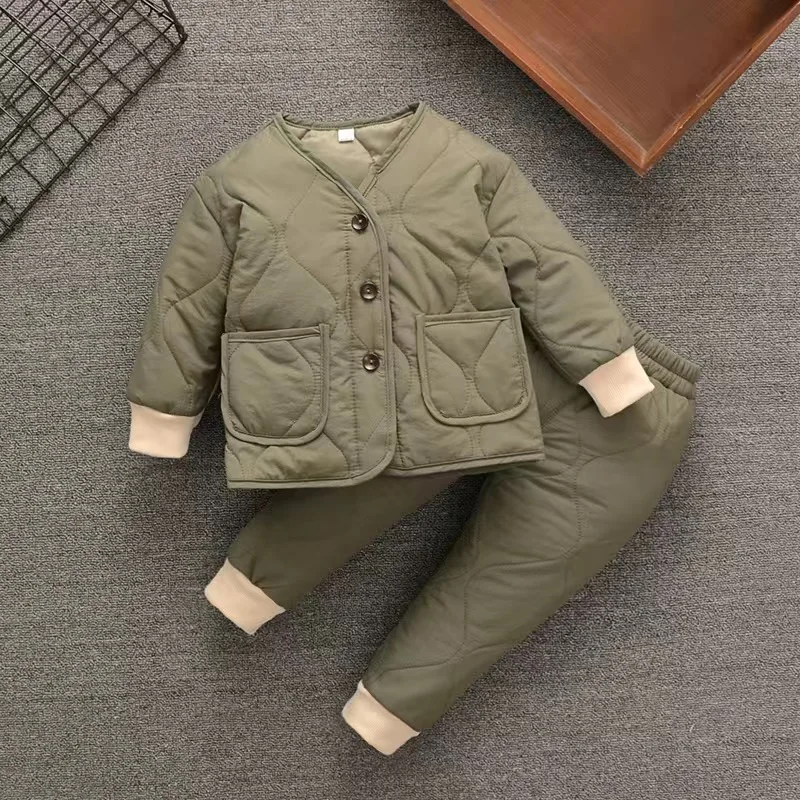 2020 New Autumn and Winter Thickened Children's Jacket Solid Color Baby Clothes Jacket + Pants Two-piece Halloween Clothing
2020 New Autumn and Winter Thickened Children's Jacket Solid Color Baby Clothes Jacket + Pants Two-piece Halloween Clothing