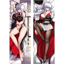 Jogo anime azur lane fronha capas azur lane dakimakura caso sexy meninas 3d dupla face cama abraçando corpo fronha al018a(China)