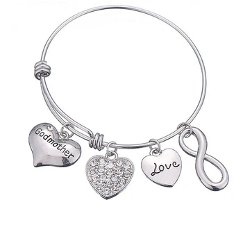 Godmother Gift Inifity Love Heart Charm Bracelet Adjustable Wire Bangle Expendable Bracelet Jewelry
Godmother Gift Inifity Love Heart Charm Bracelet Adjustable Wire Bangle Expendable Bracelet Jewelry