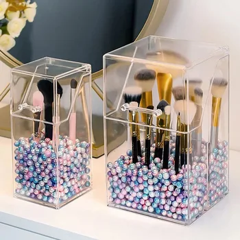 Createive Simple Multi-purpose Desktop Storage Box Makeup Brushes Holder Transparent Acrylic Cosmetic Flip Top Storage Tube
Createive Simple Multi-purpose Desktop Storage Box Makeup Brushes Holder Transparent Acrylic Cosmetic Flip Top Storage Tube