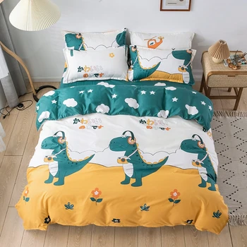 Home Textile Bedding Sets 5 size Dinosaur Summer Bed Linens 3/4pcs Duvet Cover Set Pastoral Bed Sheet AB Side Duvet Cover
Home Textile Bedding Sets 5 size Dinosaur Summer Bed Linens 3/4pcs Duvet Cover Set Pastoral Bed Sheet AB Side Duvet Cover