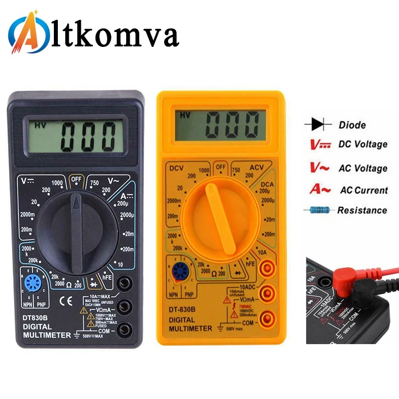 Altkomva LCD Digital Multimeter AC/DC 750/1000V Digital Mini Multimeter probe For Voltmeter Ammeter Ohm Tester Meter
Altkomva LCD Digital Multimeter AC/DC 750/1000V Digital Mini Multimeter probe For Voltmeter Ammeter Ohm Tester Meter