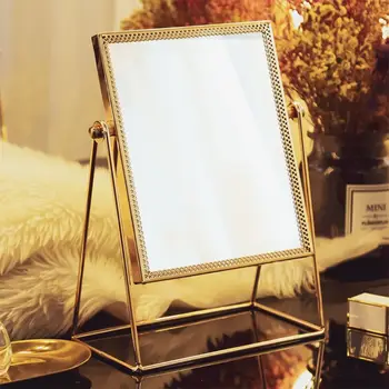 360° Rotation Metal Makeup Mirror Single Sided Vintage Vanity Mirror Golden
360° Rotation Metal Makeup Mirror Single Sided Vintage Vanity Mirror Golden