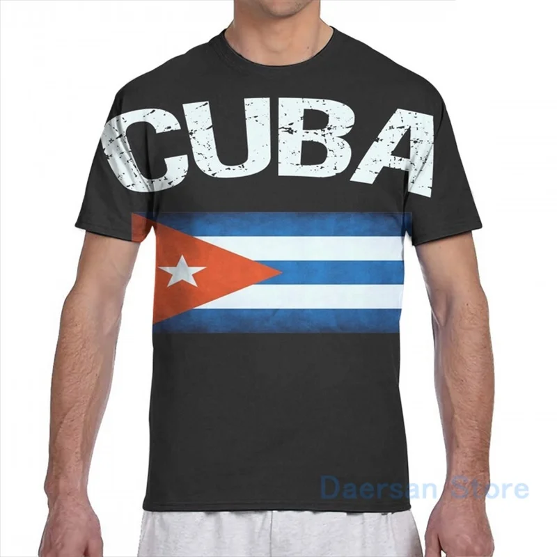 Футболка Мужская/женская с изображением кубинского флага модная тенниска