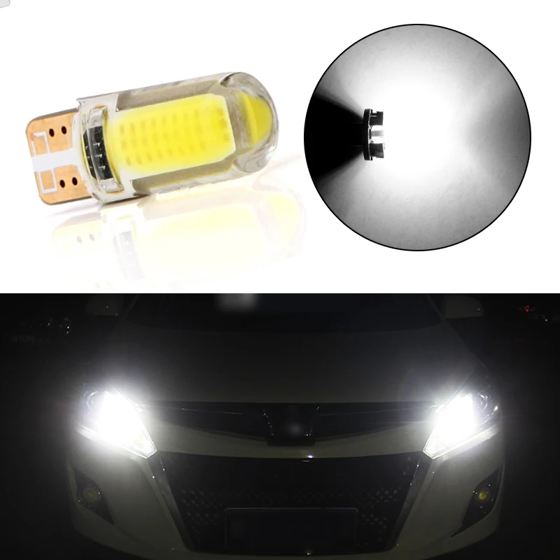 Автомобильные светодиодные лампы T10 W5W 194 501 12 чипов COB светодиодный силиконовый
