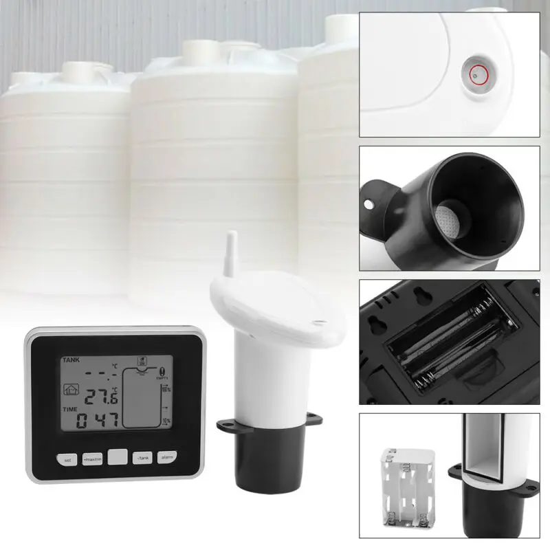 Ultrasonic Liquid Depth Level Gauge Meter Tank Thermometer Transmitter +Receiver
Ultrasonic Liquid Depth Level Gauge Meter Tank Thermometer Transmitter +Receiver