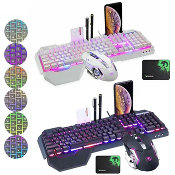 104 keys Gaming Mechanical Keyboard Mouse Set USB Wired Ergonomic RGB Backlight Keyboard Mice Combo For Laptop Desktop PC
104 keys Gaming Mechanical Keyboard Mouse Set USB Wired Ergonomic RGB Backlight Keyboard Mice Combo For Laptop Desktop PC