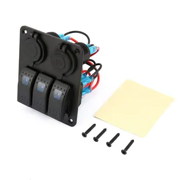 Waterproof 3 Gang Switch Panel with Digital Voltmeter USB Charger Cigarette Lighter Socket for RV Car Boat Vehicles
Waterproof 3 Gang Switch Panel with Digital Voltmeter USB Charger Cigarette Lighter Socket for RV Car Boat Vehicles