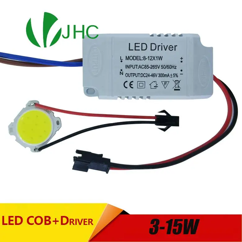 

3W 5W 7W 10W 12W 15W COB LED +driver power supply built-in constant current Lighting 85-265V Output 300mA Transformer