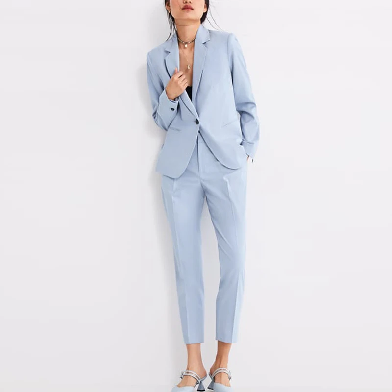 Bella philosophy 2019 women autumn solid elegant blazer suit office lady single button blue pants suit
Bella philosophy 2019 women autumn solid elegant blazer suit office lady single button blue pants suit