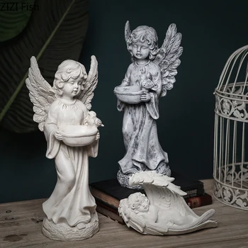 American Retro White Resin Girl Statue Crafts Grey Angel Storage Ornaments Coffee Table Desk Decoration Rustic Home Decor 
American Retro White Resin Girl Statue Crafts Grey Angel Storage Ornaments Coffee Table Desk Decoration Rustic Home Decor