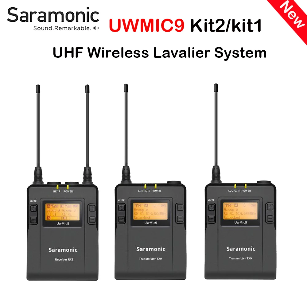 Saramonic UWMIC9 Kit2/kit1 Microphone UHF Video Broadcast Interview Lavalier Wireless Microfone System for DSLR Camera Camcorder |